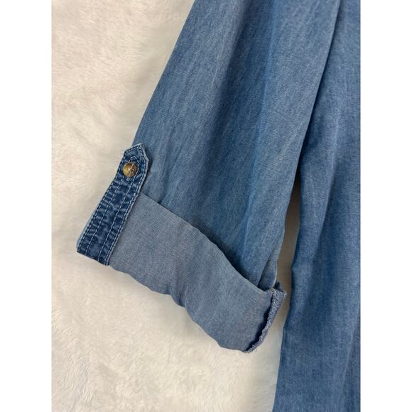 Chico's Blue Button Down Shirt - Picture 3 of 9